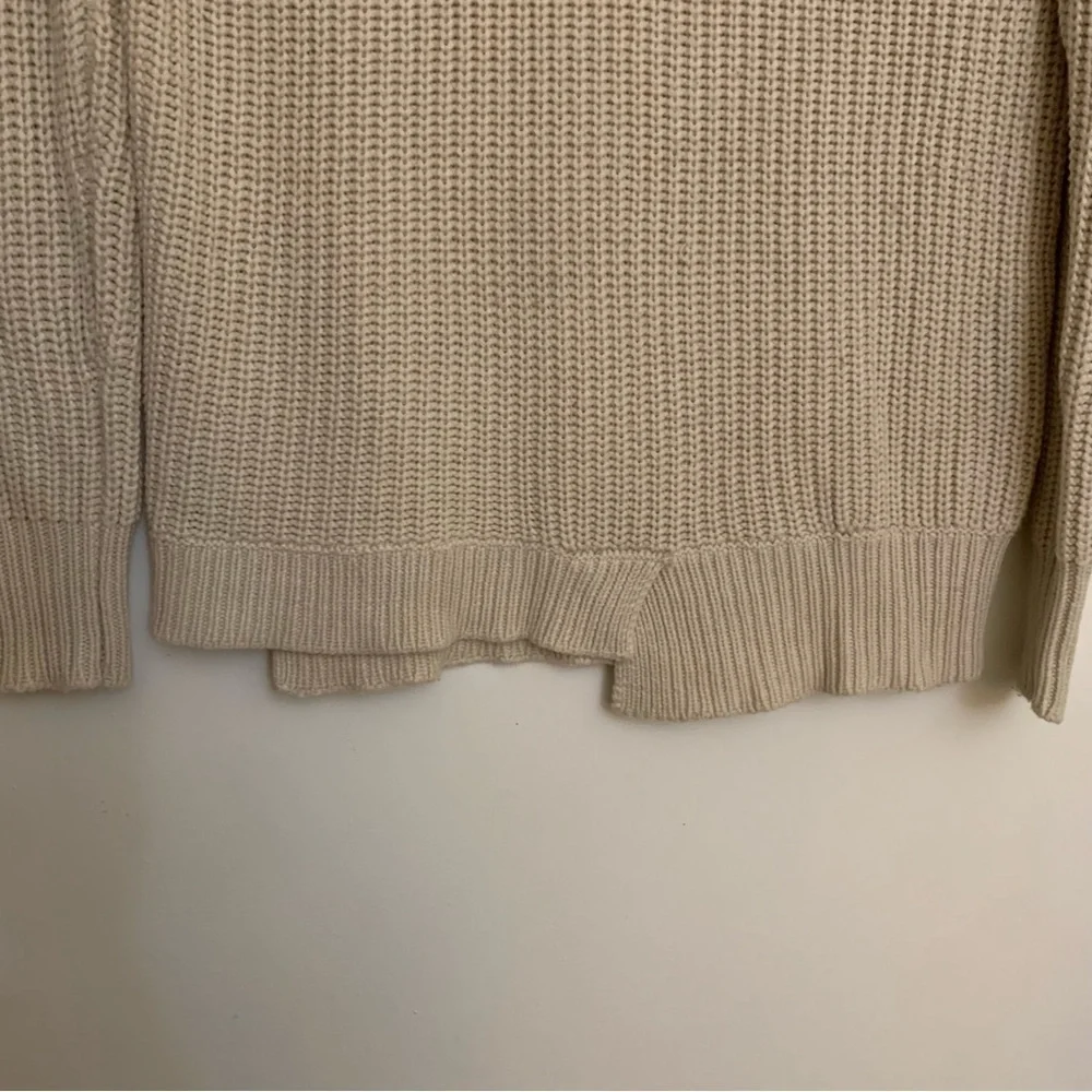 Zara Chunky Cotton Knit Asymmetric Hem Turtleneck Sweater